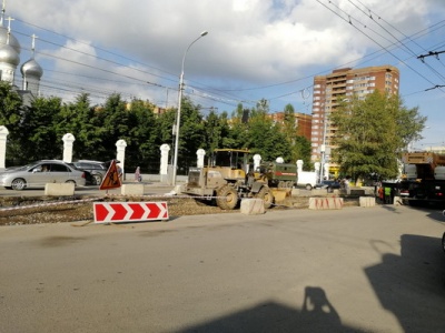 Начат капитальный ремонт трамвайных путей по ул. Учительская