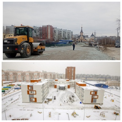 В Калининском районе к новой школе построили новую дорогу